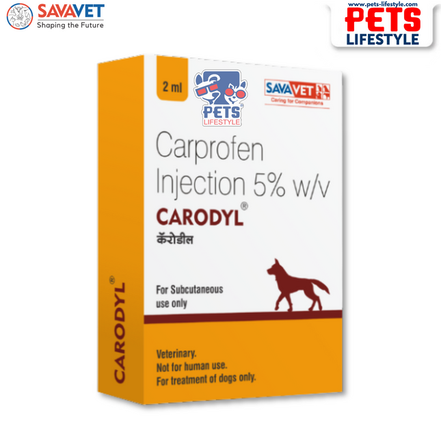 Savavet CARODYL Injection (Carprofen 50 mg/ml) Pain Relief & Anti-Inflammatory for Dogs