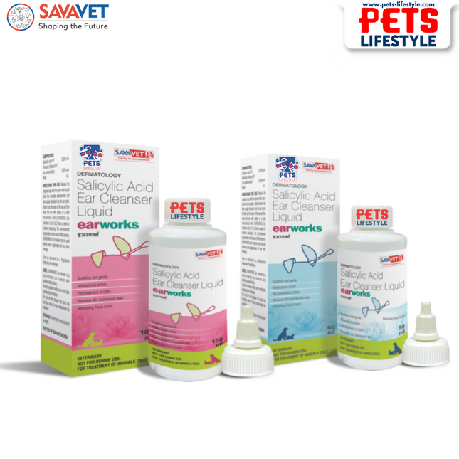 Savavet Earworks Ear Cleanser (Salicylic Acid) for Dogs & Cats