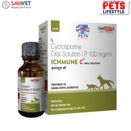 Savavet Ichmune C (Cyclosporine) Oral Solution for Dogs & Cats Immune-Mediated Skin Disorder Treatment