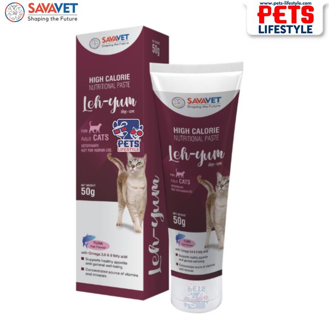 Savavet Leh Yum Paste for Cats High Calorie Nutritional Supplement (50g Tube)