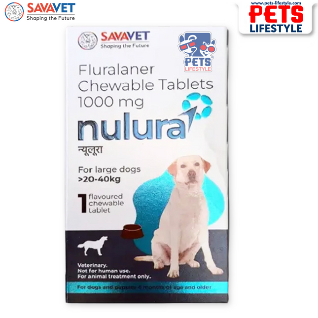 Nulura 1000 mg Fluralaner Chewable Tablet for Dogs (20 – 40 kg) – Flea & Tick Protection