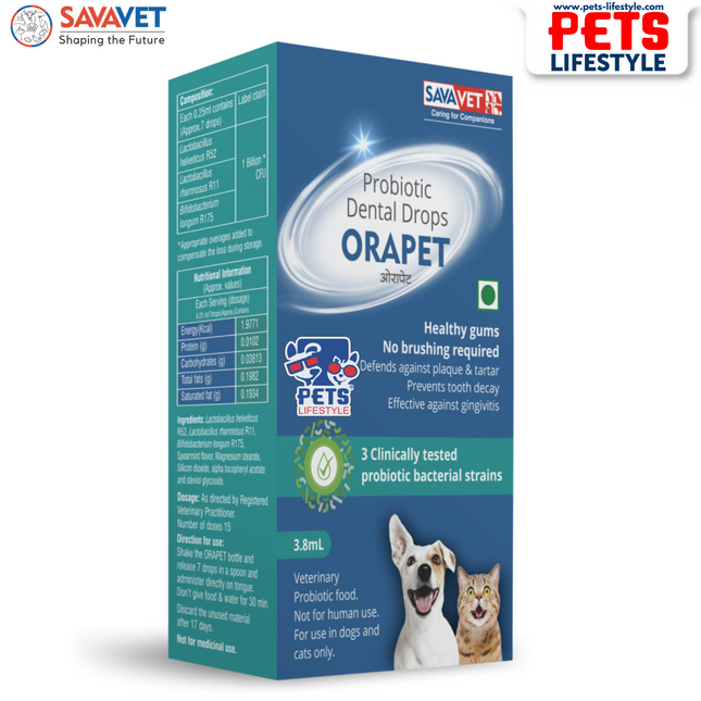 Savavet Orapet Oral Drops – Probiotic Formula for Pet Oral Health 3.8ml