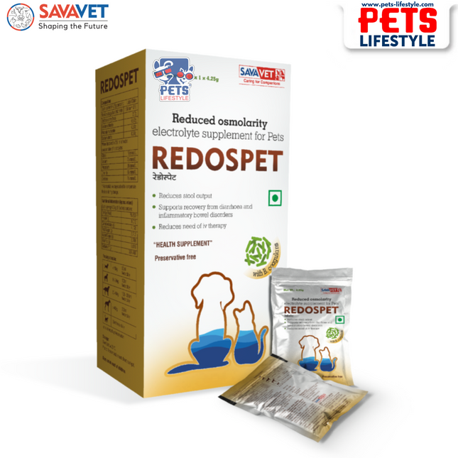 Savavet Redospet (Reduced Osmolarity) Electrolyte Supplement Powder (40 Sachets)