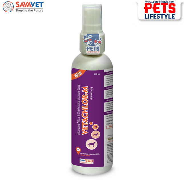 Savavet Vetachlor-M® Spray – Antimicrobial & Antifungal Topical Solution for Dogs & Cats