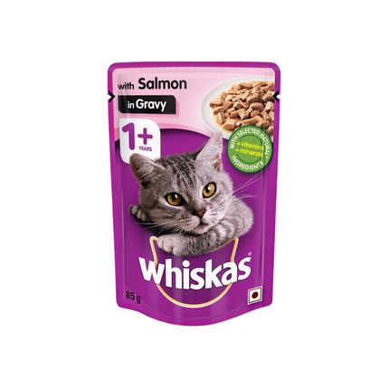 Whiskas Salmon in Gravy Adult Wet Cat Food - 85 g packs