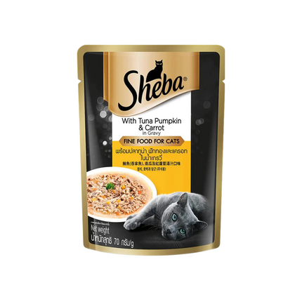 Sheba Rich Premium Tuna Pumpkin & Carrot In Gravy Adult Wet Cat Food - 70 g Packs