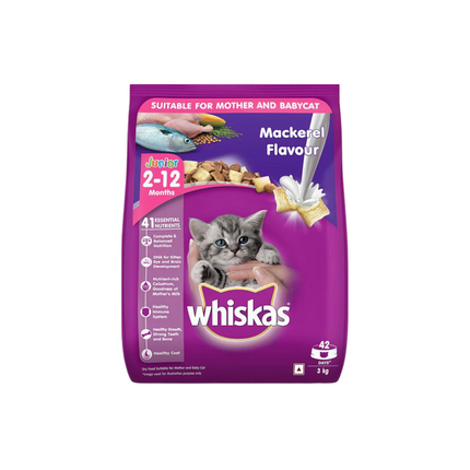 Whiskas Mackerel Dry Food For Baby and Mother Cat - 3 kg