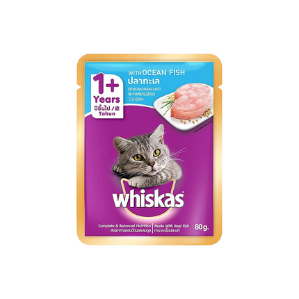 Whiskas Ocean Fish Adult Wet Cat Food - 80 g packs