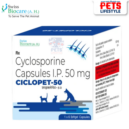 Ciclopet Soft Gelatin Capsules (50 mg / 100 mg) – Immune Modulator for Skin Allergies