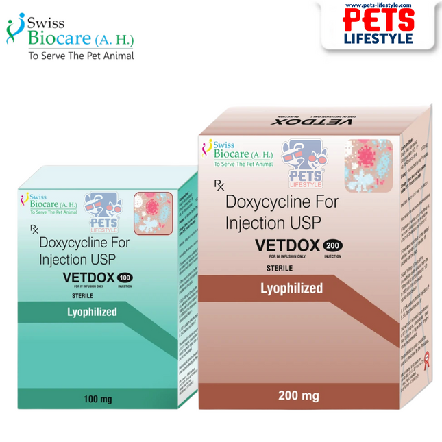Vetdox Doxycycline Injection 100mg / 200mg (Tick Fever & Respiratory Infection Treatment)