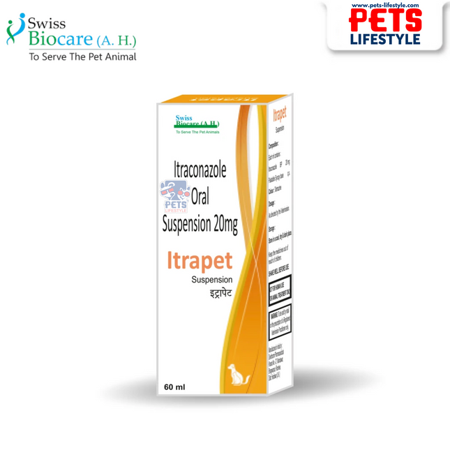 Itrapet Suspension  60 ml Itraconazole Antifungal for Fungal Infections in Pets