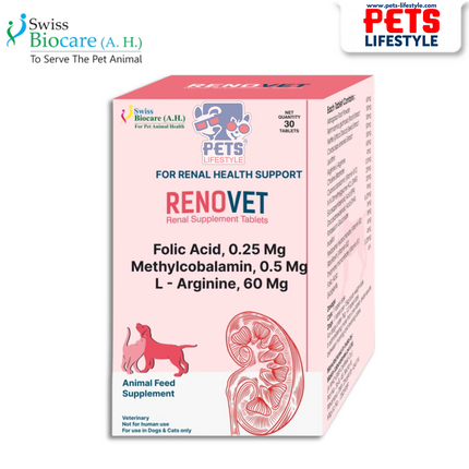RENOVET Tabs Advanced Renal Support Supplement for Pets (30 Tablets)