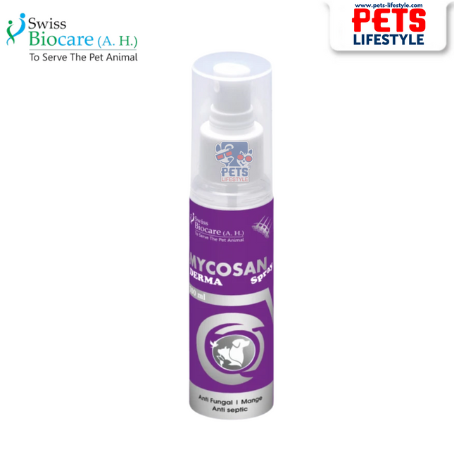 Mycosan Derma 100ml Spray for Pets – Natural Antibacterial, Antifungal & Pest-Repellent Skin Solution