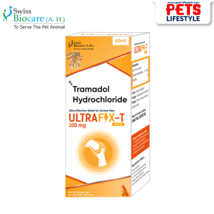 Ultrafix T Syrup 60 ml  (Tramadol Hydrochloride 100 mg)  Oral Suspension for Pets