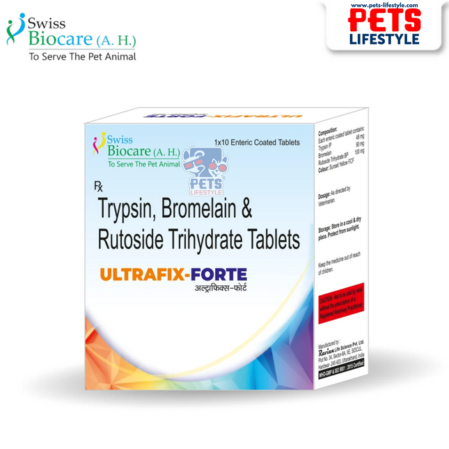 ULTRAFIX-FORTE – Enzymatic Anti-Inflammatory & Wound-Healing Support for Pets (1 x 10Tablets)