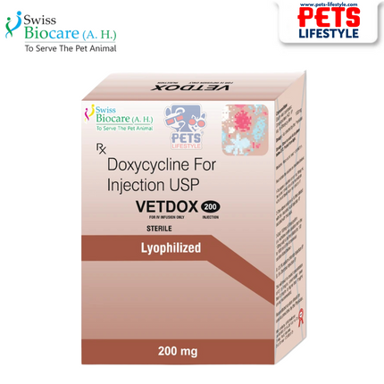 Vetdox Doxycycline Injection 100mg / 200mg (Tick Fever & Respiratory Infection Treatment)