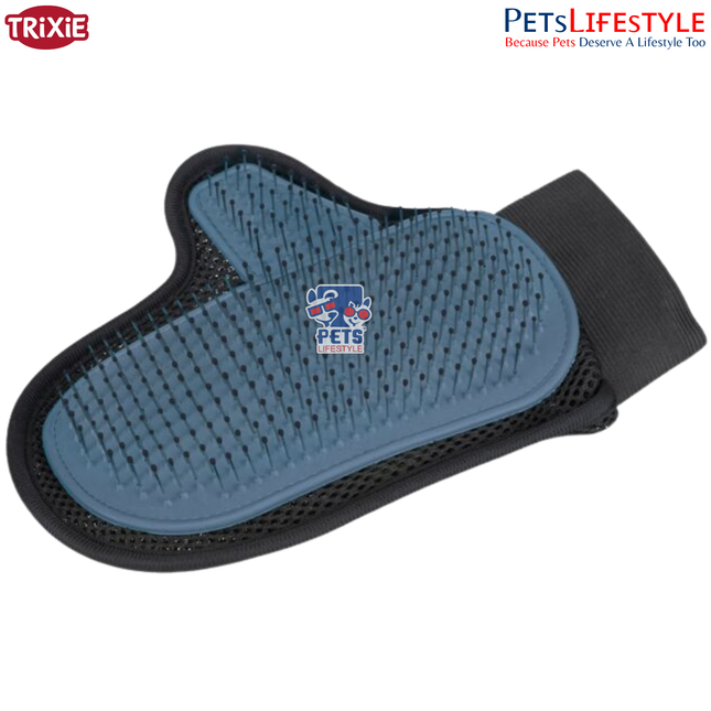 Trixie Fur Care Glove With Wire Bristle Grooming Glove for Dogs and Cats  Top & Base Coat Care