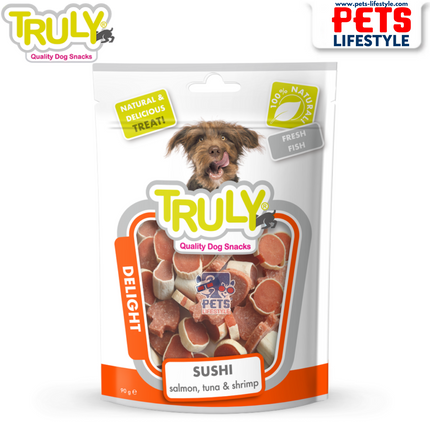 Truly Sushi Bar (Salmon,Tuna & Shrimp Delight)  Dog Snacks 90g