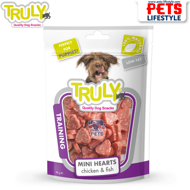 Truly Training Mini Hearts – Chicken & Fish Flavour (90g)
