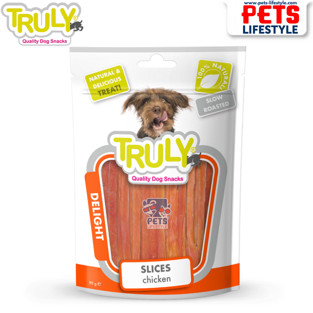 Truly Slices Chicken Delight Dog Snacks – 90g
