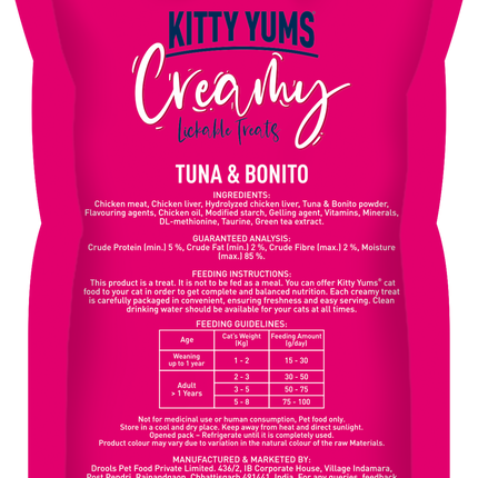 Kitty Yums Lickable Creamy Tuna & Bonito Treat for Cats 80g