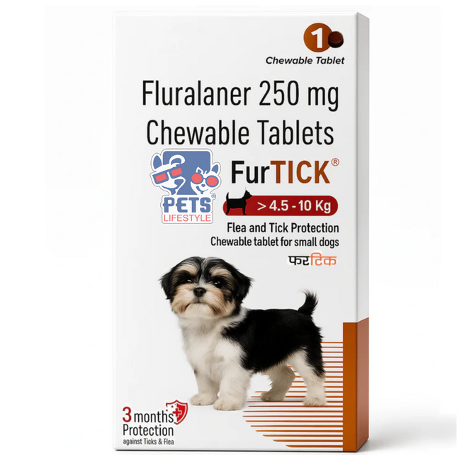 Medilogy FurTICK Tick & Flea Chewable Tablet for Dogs (4.5 – 10 kg)  250 mg Fluralaner