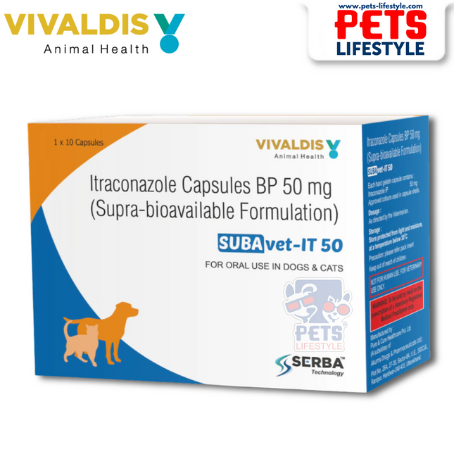 Vivaldis Subavet IT 50  Itraconazole 50mg for Fungal Infections (1 x 10 capsules)
