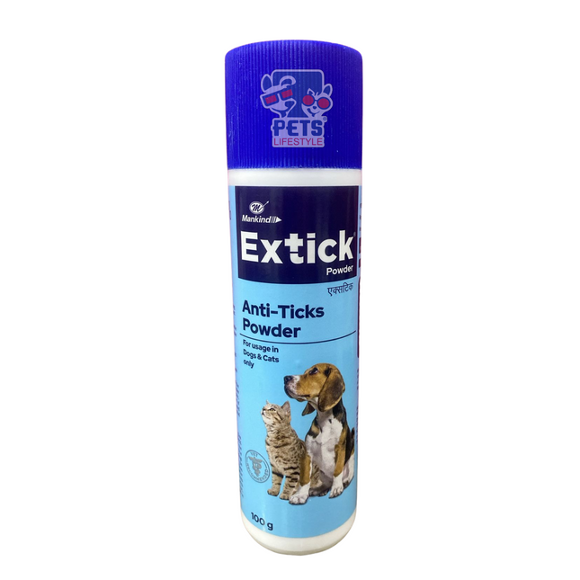 MANKIND Extick Anti Tick,Antifungal Dog Powder 100 gm Deodorizer  (100 g)