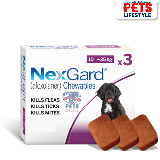 Nexgard Chewable Tablet | Kill Ticks | Fleas | Lice | 68mg | 10-25 kg Body Weight (1 Tab)
