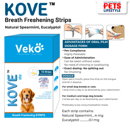 Veko Kove Breath Freshening Strips for Pets (15 Strips)