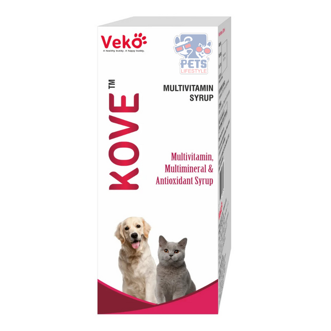 Veko Kove Multivitamin Syrup for Dogs & Cats (Immunity,Growth & Recovery Support) 200ml