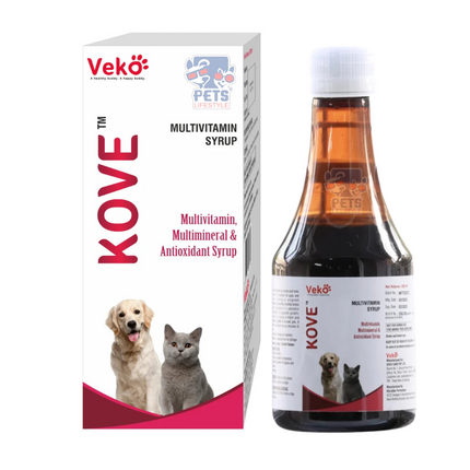 Veko Kove Multivitamin Syrup for Dogs & Cats (Immunity,Growth & Recovery Support) 200ml