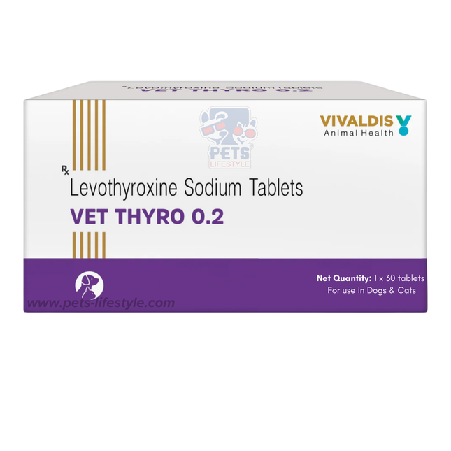 Vivaldis Vet Thyro 0.2 Levothyroxine Sodium Tablets for Dogs & Cats (1 X 30 tablets)