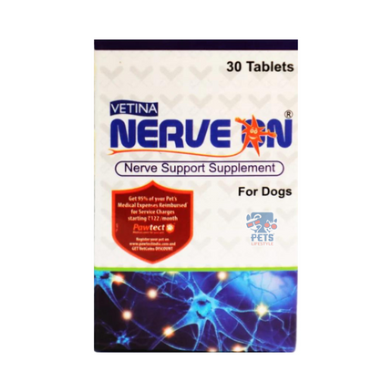 Vetina Nerve On Tablet for Dogs (30 tablets)