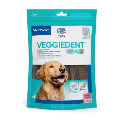 Virbac Veggiedent Oral Hygiene Vegetable Dog Chew Large