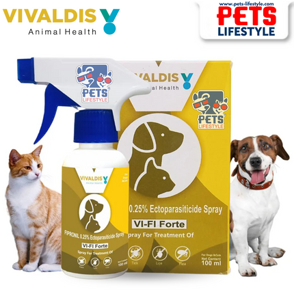 Vivaldis Vi-Fi Topical Fipronil Spray 0.25% – Fast-Acting Tick & Flea Control for Pets