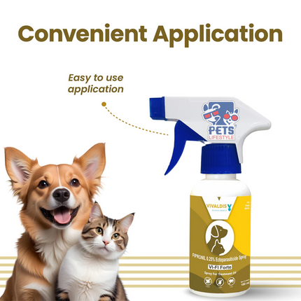 Vivaldis Vi-Fi Topical Fipronil Spray 0.25% – Fast-Acting Tick & Flea Control for Pets