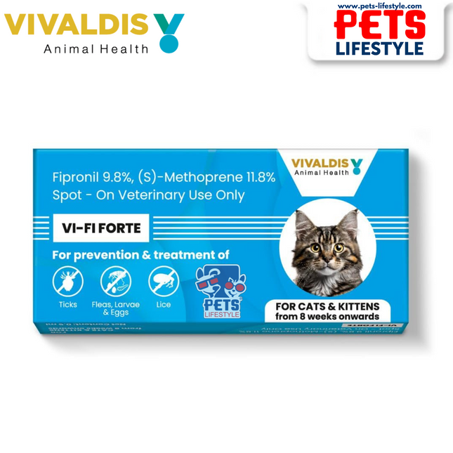 VIVALDIS VI-FI Forte Spot-On for Cats & Kittens – Anti-Flea & Tick Solution