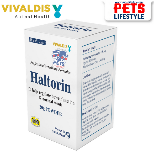Vivaldis Haltorin – Anti-Diarrheal Smart Clay Supplement for Dogs & Cats (100g Powder)