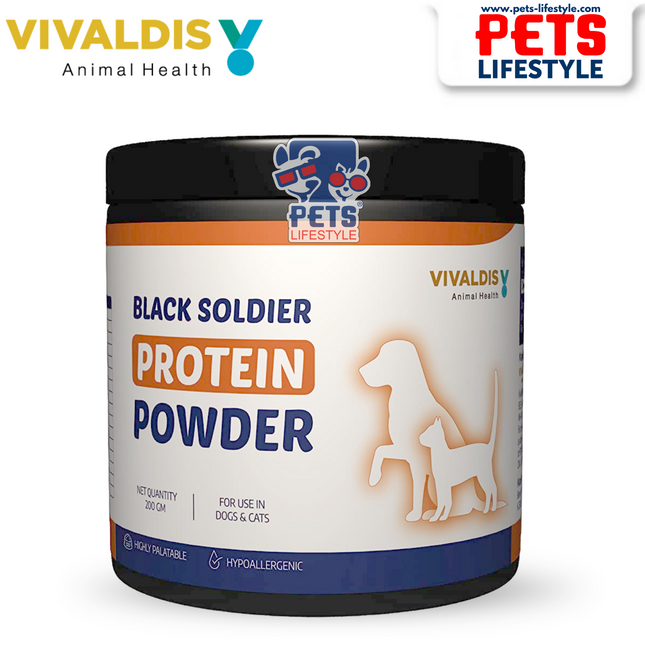 Vivaldis Black Soldier Protein Powder for Dogs and Cats (200g)