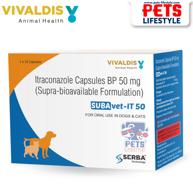 Vivaldis SUBAvet IT 50 (Itraconazole) for Dogs & Cats (of 10 tablets)