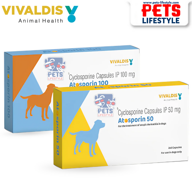 Vivaldis Atosporin (Cyclosporin) Capsules for Dogs (5 tablets)