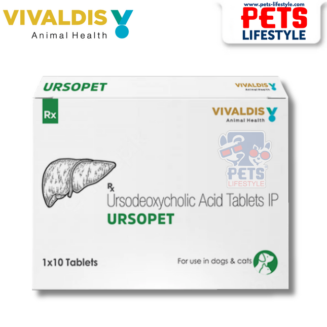 Vivaldis Ursopet Tablets (Ursodeoxycholic Acid) for Hepatic & Biliary Disorders