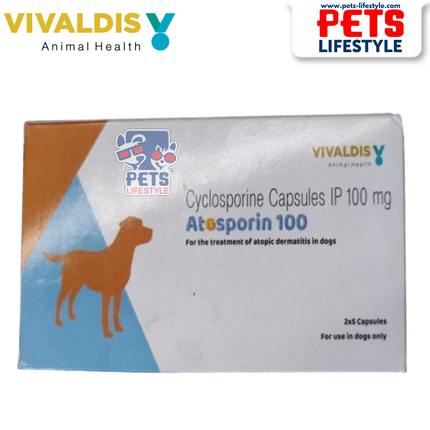 Vivaldis Atosporin (Cyclosporin) Capsules for Dogs (5 tablets)