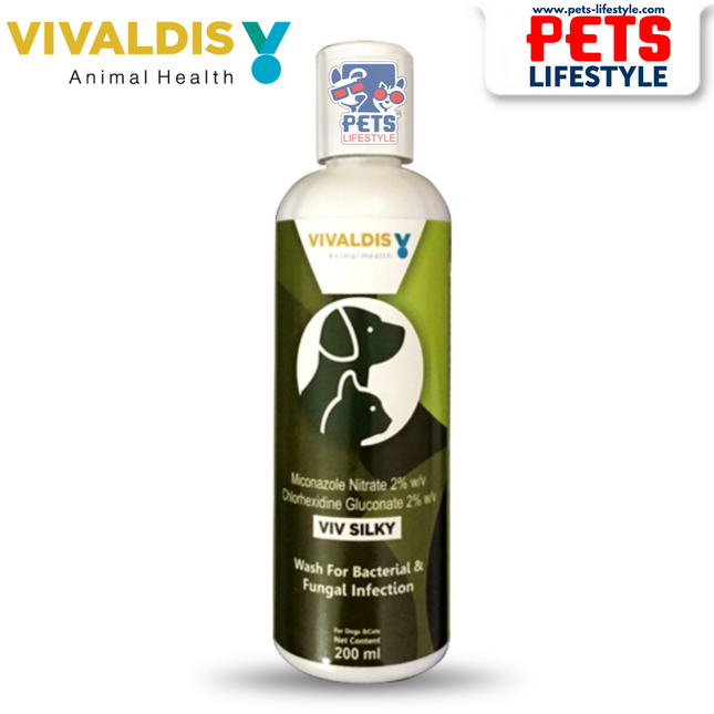 Vivaldis VIV SILKY – Antibacterial & Antifungal Shampoo (200ml)