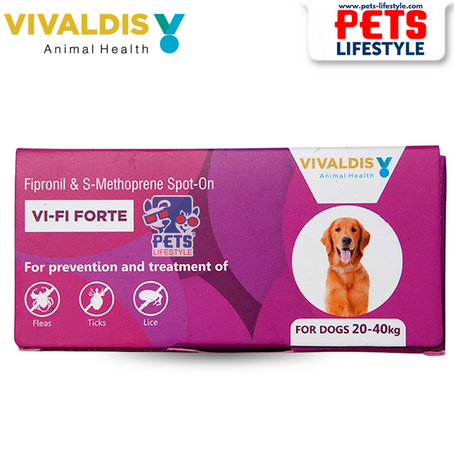 VIVALDIS VI-FI Forte Spot-On for Dogs (20–40 kg) Fleas, Ticks & Lice