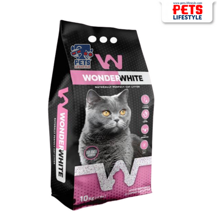 Wonder White Clumping Cat Litter – White Bentonite with Baby Powder Scent