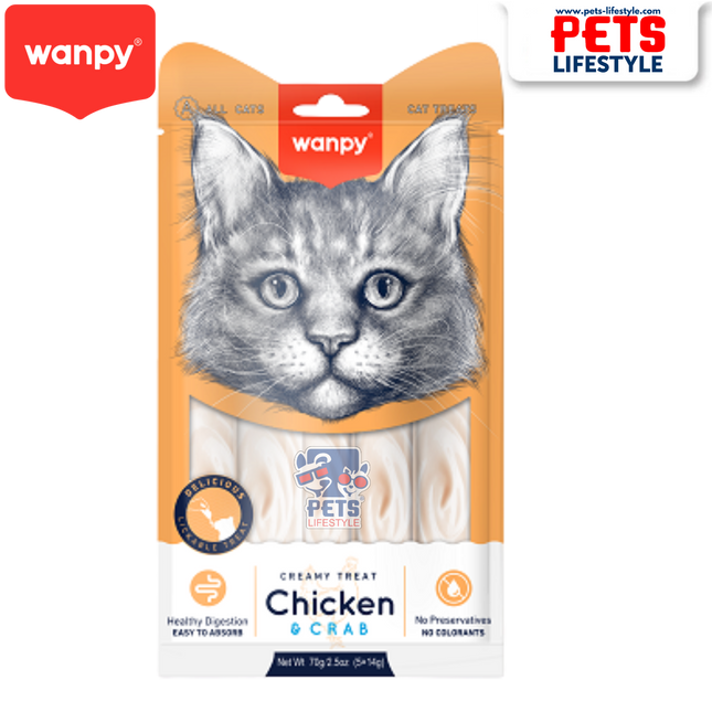 Wanpy Creamy Treat – Chicken & Crab (70g)