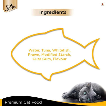 Sheba Tuna Fillet & Whole Prawns in Gravy Premium Cat Wet Food- 85gm