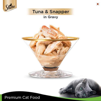 Sheba Complete Nutrition Tuna White Meat & Snapper In Gravy Cat Wet Food- 85gm